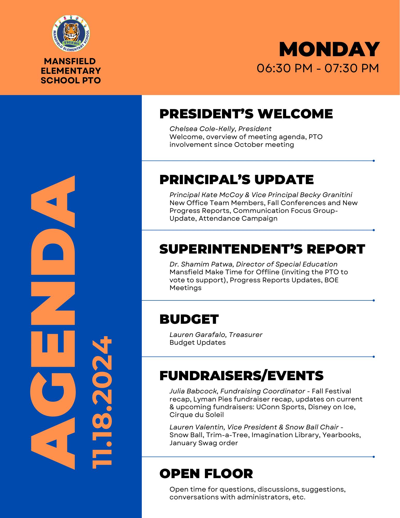 MES PTO Agenda 11.18.2024