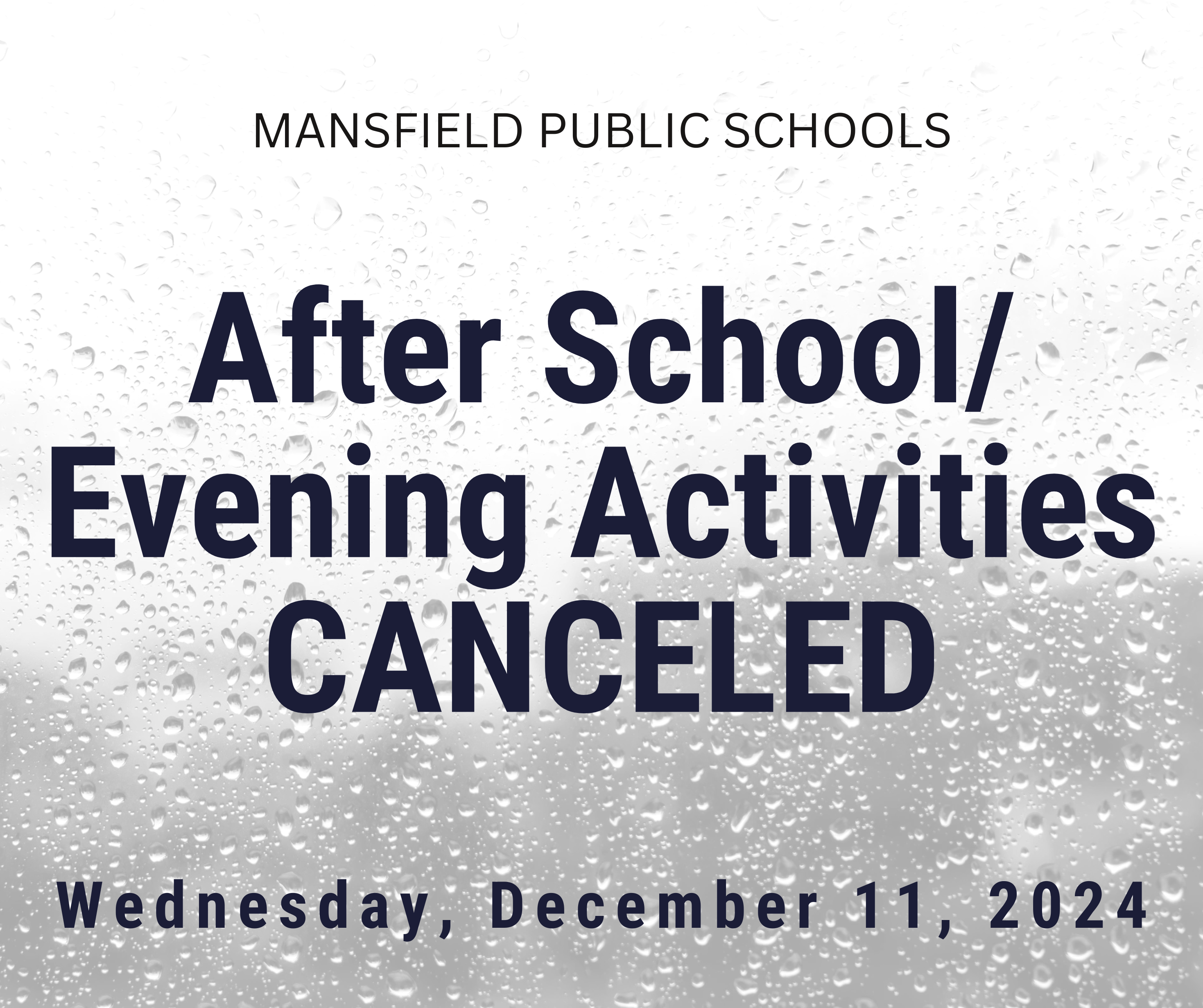 After School Evening Activities CANCELED 12.11.2024