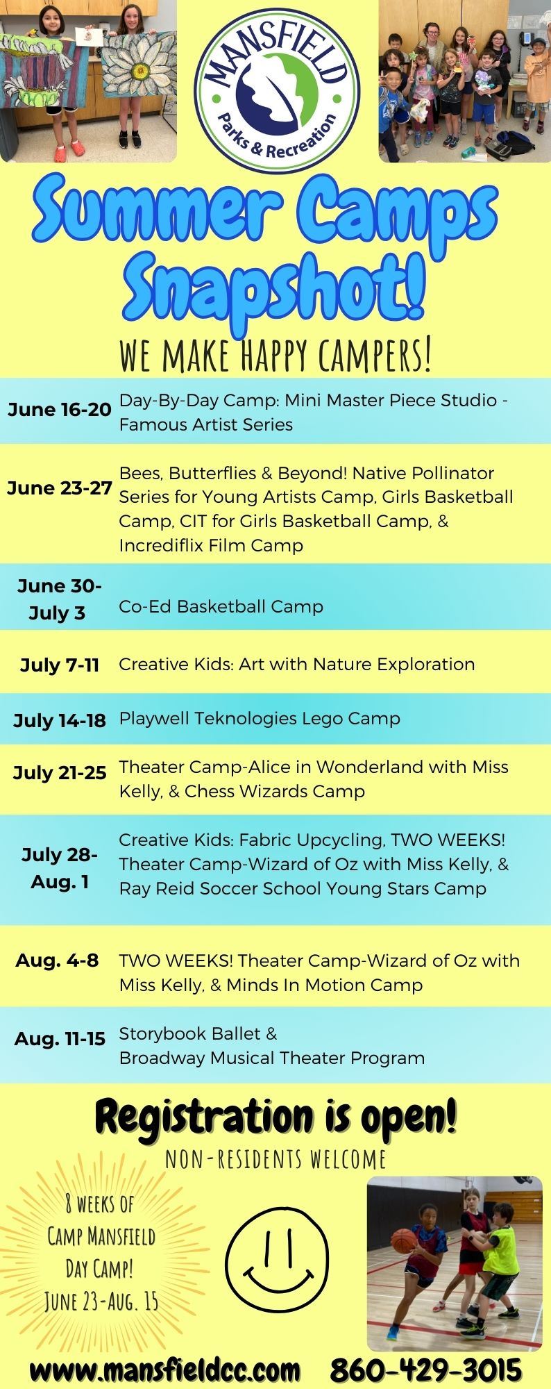 Specialty Camps Calendar Summer 2025