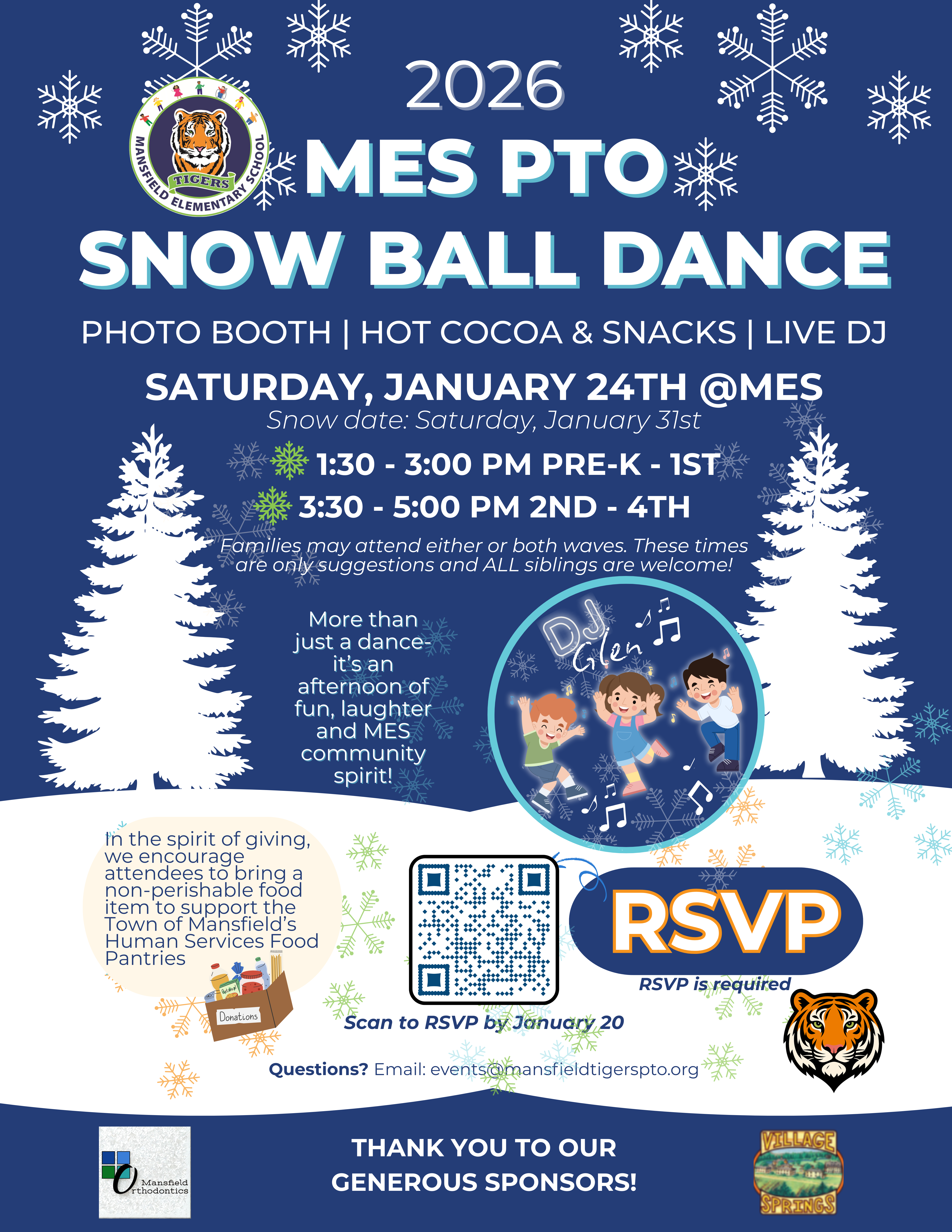 MES PTO Snow Ball Dance Flyer 01.24.2026