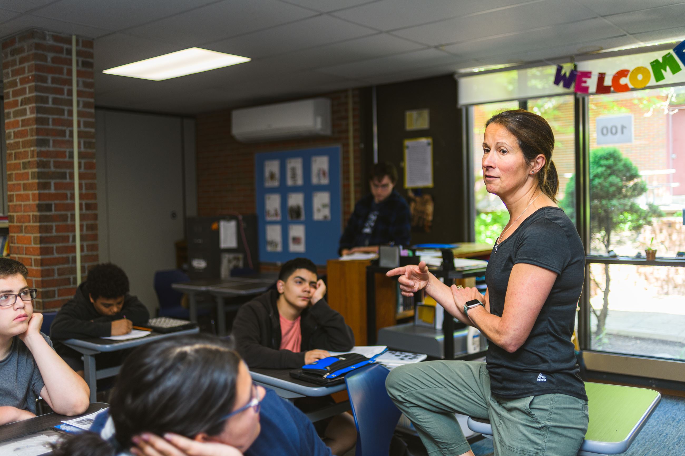 Julie Hodgon in the classroom