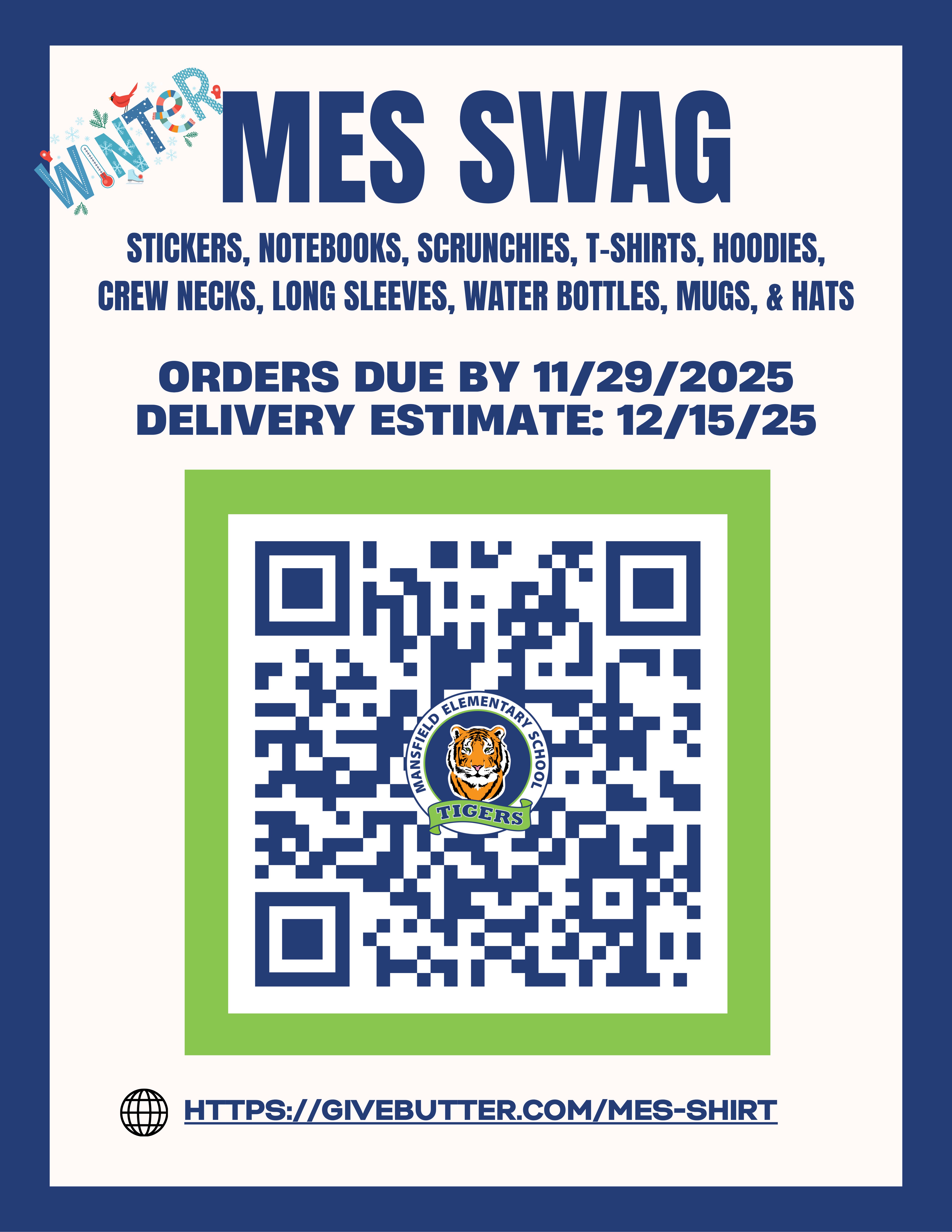 MES Winter Swag Order Due 11.29.2025