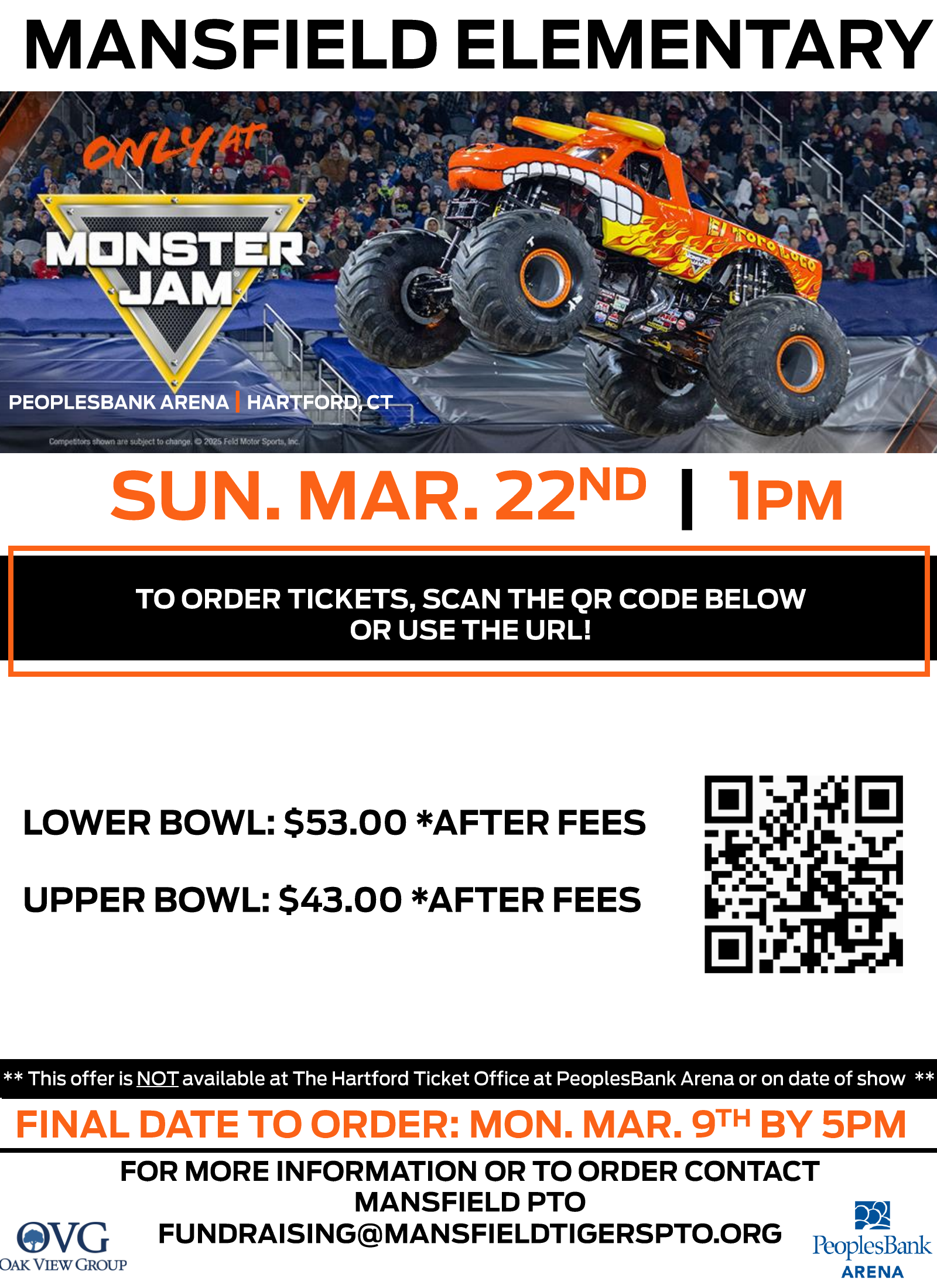 MES PTO Monster Jam Fundraiser March 22, 2026