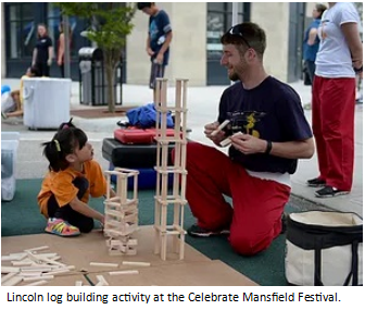 Lincoln Log Building with caption